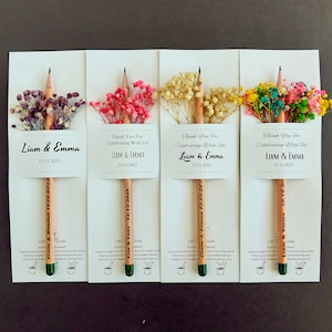 Bulk Personalized plantable seed pencil, Recyclable blooming seed pencil gifts for guests, Customizable pencil for Weddings, Thank You Favor