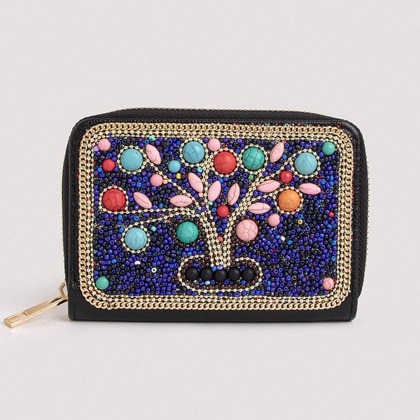 Shell Coin Purse - White Crane - Onyx main image 1