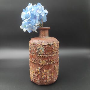 Handcrafted decorated bottle, art home decor