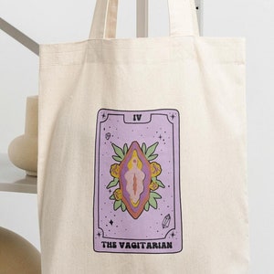 La divertida bolsa de mano con cartas del tarot de Vagitarian Regalos para lesbianas Bolsa gay LGBT Mejor amiga Novia Sarcasmo Feminismo Oficina Orgullo Comprador Feminista