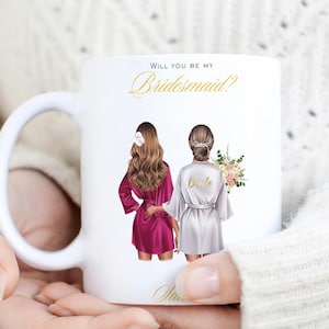 Vuoi essere la mia damigella d'onore tazza da caffè personalizzata Tazza da damigella d'onore Tazza da proposta Regalo per annuncio di fidanzamento Tazza da tè personalizzata per migliore amica sorella sposa