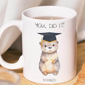You did it Otter mug personalized gift graduation master degree bachelor custom name student gift cute new job proud friendship child doctor