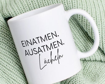 Inhale Exhale Smile Office Mug Funny Saying Sarcastic Gift Mother Humor Father Home Office Dad Jokes Office Girlfriend Secretary