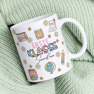 Première classe personnalisée des années 90 bande dessinée Y2K Cup cadeau d'inscription à l'école retour à l'école fleurs rétro nom globe stylos motivation éditée