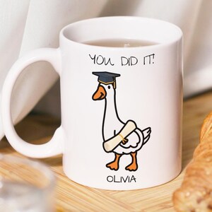 You did it goose mug personalized gift graduation master degree bachelor custom name student gift cute new job proud friendship child doctor