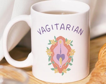 Vagitarian funny Mug Lesbian Gifts Gay coffee LGBT Best Friend Girlfriend sarcasm feminism office unhinged flower Pride Coffee Mug feminist
