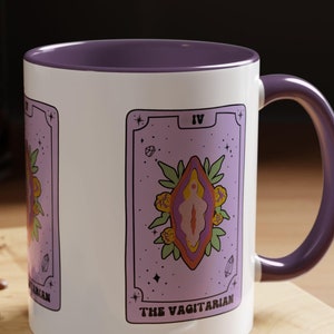 La divertida carta del tarot vagitaria Taza Regalos lésbicos Café gay LGBT Mejor amiga Novia Sarcasmo Feminismo Oficina Desquiciado Orgullo Taza Feminista