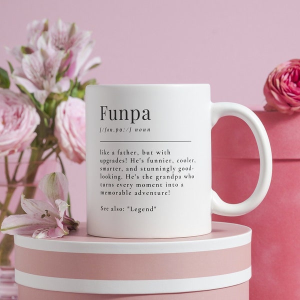 Mug funny grandpa gift coffee mug grandfather definition Funpa tea cup for fathers day pops mug funny quote minimal definition mug for daddy