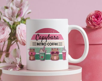 Retro Capybara koffiemok 11oz cadeau voor haar Valentijnsdag mok liefde taal drinkware verjaardag voor meisje y2k koffiemok westerse voedselliefhebber