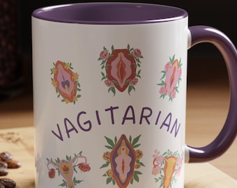 Vagitarian funny Mug Lesbian Gifts Gay coffee LGBT Best Friend Girlfriend sarcasm feminism office unhinged flower Pride Coffee Mug feminist