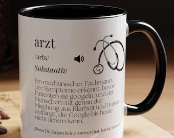 Doctor mug personalized funny definition appreciation gift watercolor flowers thank you practice team medicine gift doc name