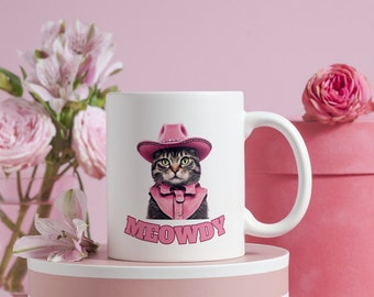 Retro cowboy kat koffiemok 11oz cadeau voor haar westerse Valentijnsdag mok cadeau retro lettertype ontwerp drinkware verjaardagscadeau voor landliefhebber