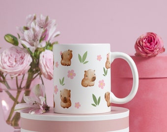 Capybara koffiemok 11oz cadeau voor haar Valentijnsdag mok cadeau retro lettertype ontwerp drinkware verjaardagscadeau voor meisje y2k koffiemok retro gelukkig