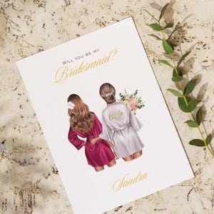 Veux-tu être ma demoiselle d'honneur carte personnalisée impression numérique carte demoiselle d'honneur cartes de proposition annonce de fiançailles cadeau meilleure amie sœur mariée
