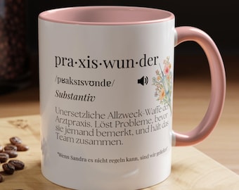 Medical assistant mug personalized funny definition appreciation gift watercolor flowers thank you practice team medicine gift mfa name