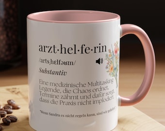 Medical assistant mug personalized funny definition appreciation gift watercolor flowers thank you practice team medicine gift mfa name
