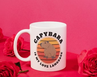 Retro Capybara koffiemok 11oz cadeau voor haar Valentijnsdag mok liefde taal drinkware verjaardag voor meisje y2k koffiemok westerse voedselliefhebber