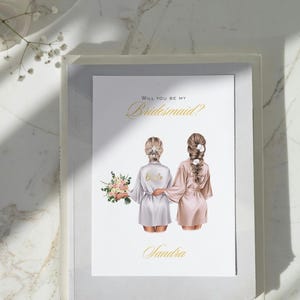 Will you be my bridesmaid custom card digital print Card Bridesmaid Proposal Cards Engagement announcement gift bestie sister bride