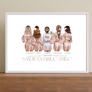Personalized bridal party gift Bachelorette tribe Hen Party Bachelorette Bride to be Gift Miss To Mrs wedding print custom gift art name 90s