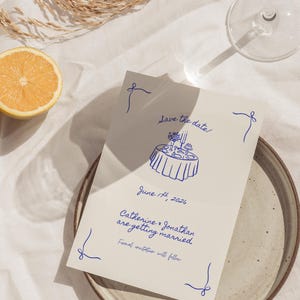 Whimsical Wedding Save the day card Template Hand Drawn Italian Wedding Invitation Save the date card Printable Vintage Editable Canva W07