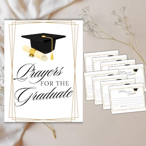Tarjetas con oraciones personalizadas para el graduado, decoración para fiesta de graduación, consejos en negro y dorado, imprimibles, para mesa, tarro de recuerdos, cita, descarga instantánea