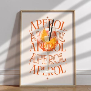 Aperol Spritz Art Print Cocktail Poster Car Cart Decor vintage signature drink sign trendy wall art minimalist retro Aperol digital Poster