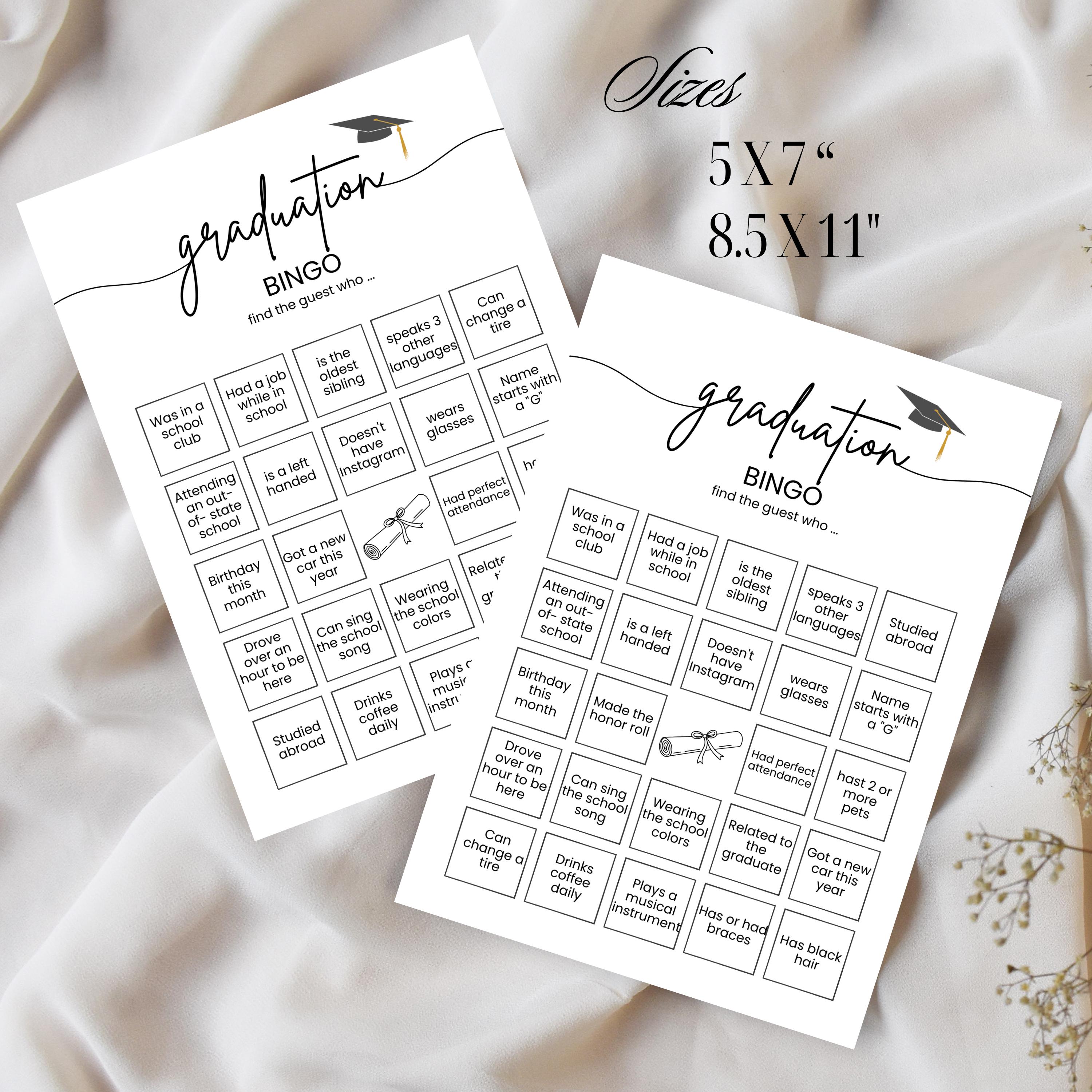 Graduation Bingo Game 2025 Canva Template Editable Party Game for