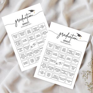 Afstudeerbingo 2025 Canva-sjabloon Bewerkbaar feestspel voor senioren Afdrukbare bingokaarten Leuke afstudeeractiviteit Direct te downloaden doe-het-zelf