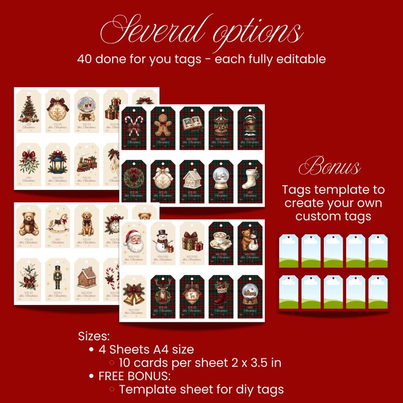 Christmas Favor Tags Editable Canva Templates Printable Christmas Gift ...