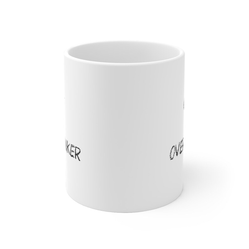 Cute but overthinker coffee mug funny student gift anxiety coffee mug gift overthinking co-worker tea cup retro mother mug quote dad gift image 6