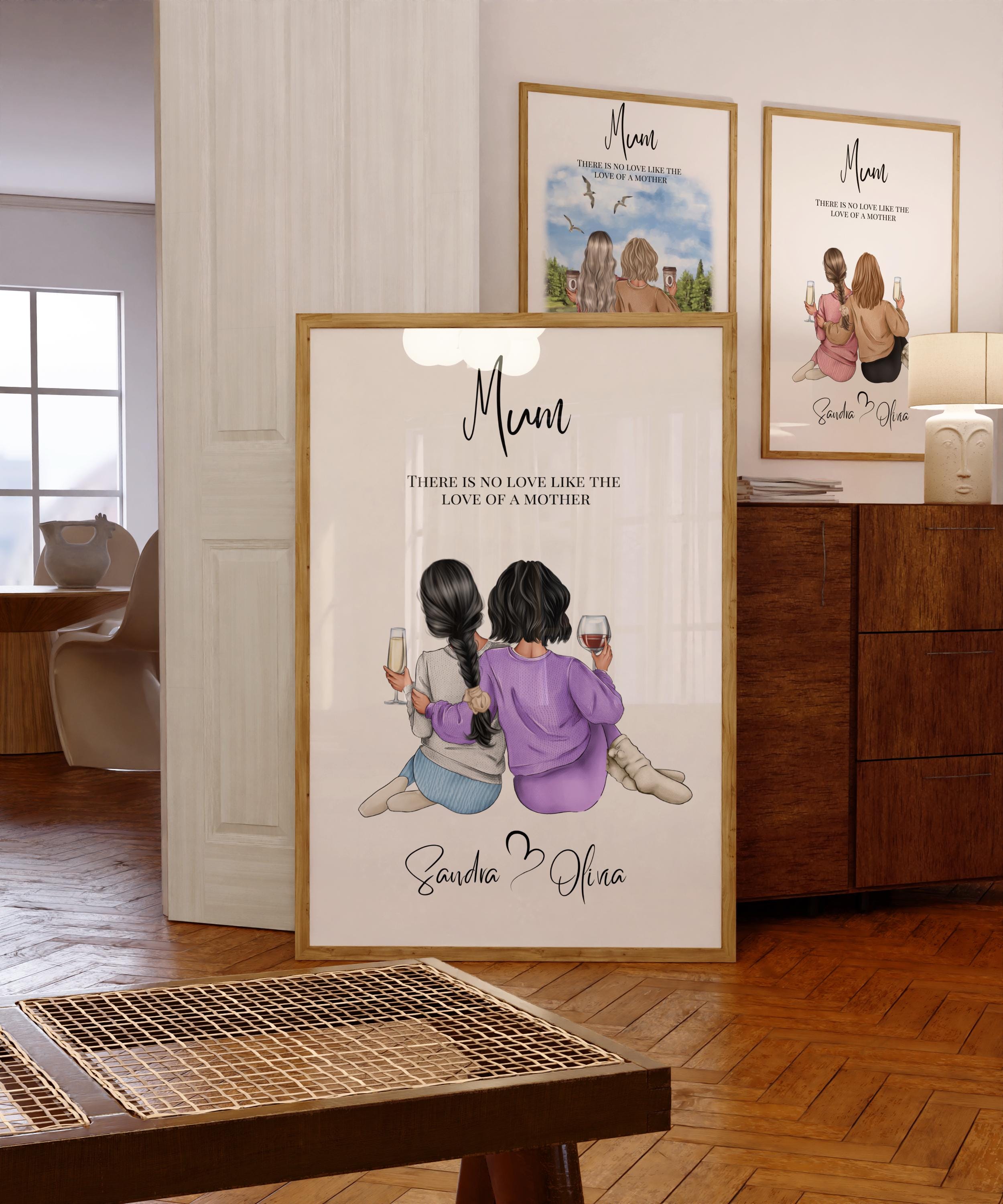 Personalized Portrait Mum Gift Mothers Day Custom Daughter Gift