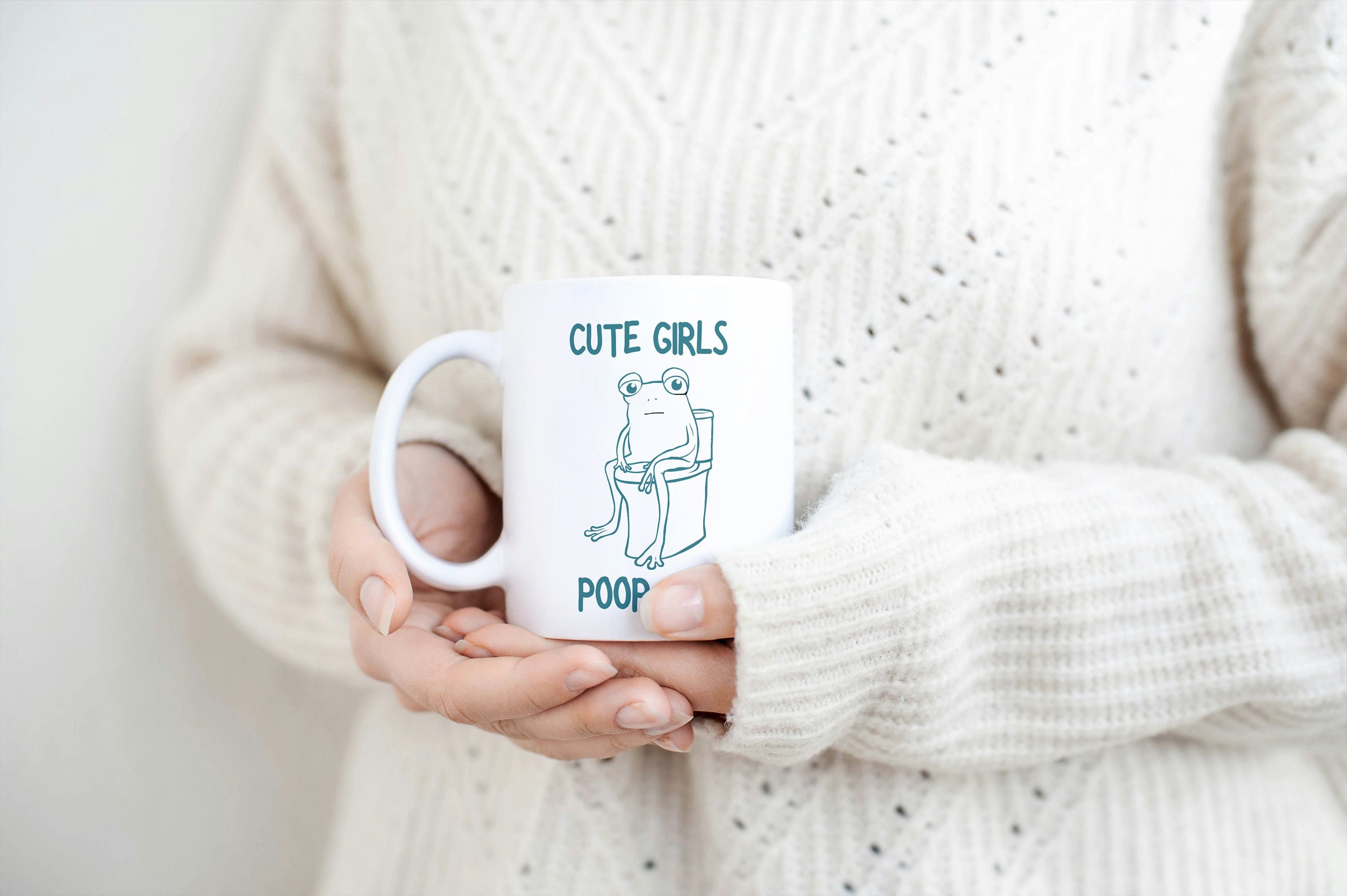 cute defecation girls Cute Girls Poop Too Retro Frog Toilet Feminism Quote Mug Minimal Design  Sassy Women Nostalgia Feminist 90s Funny Birthday Gift Joke Office - Etsy