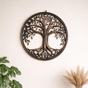 Decorative Tree of Life – Symbolic Indoor Wall Decor – Painted 3D Print – Wellness Gift Idea