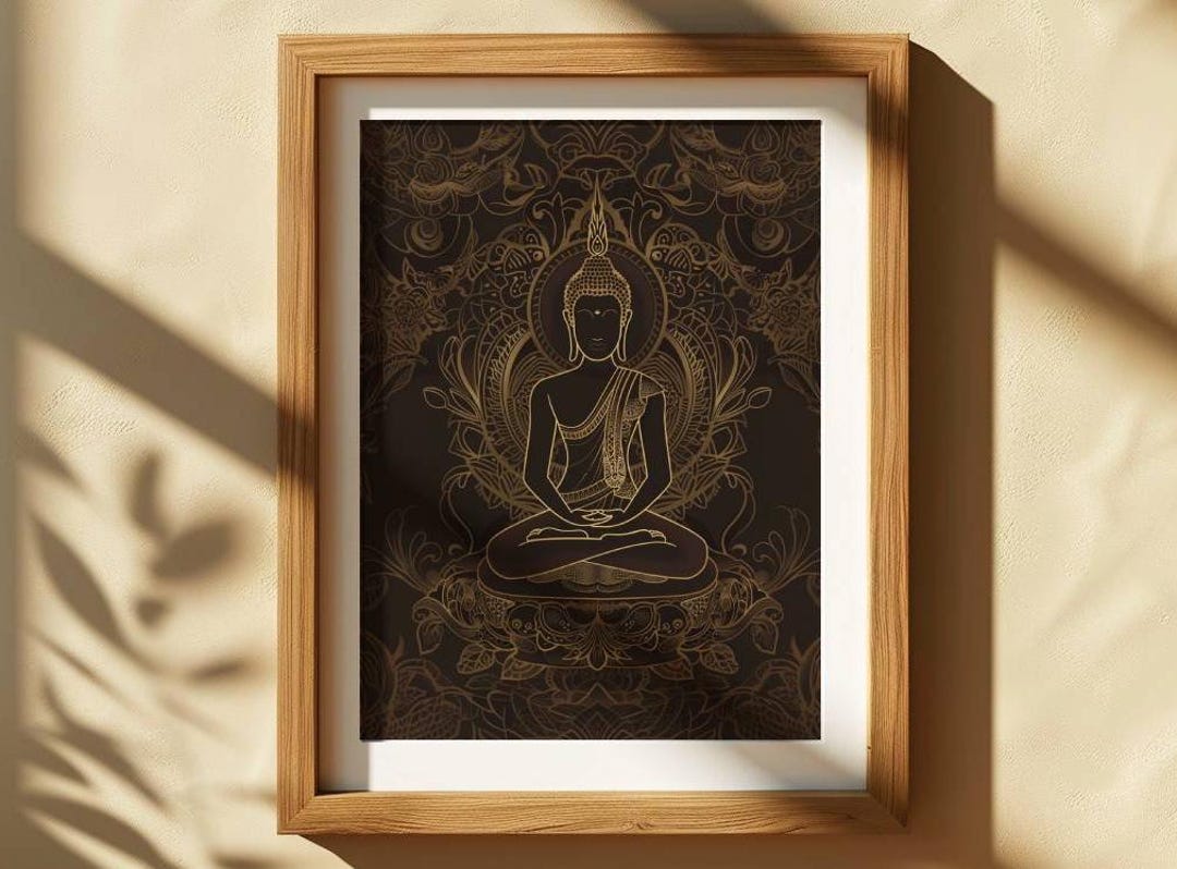 Meditating Buddha Line Art Print: Zen Spiritual Decor (digital Download ...