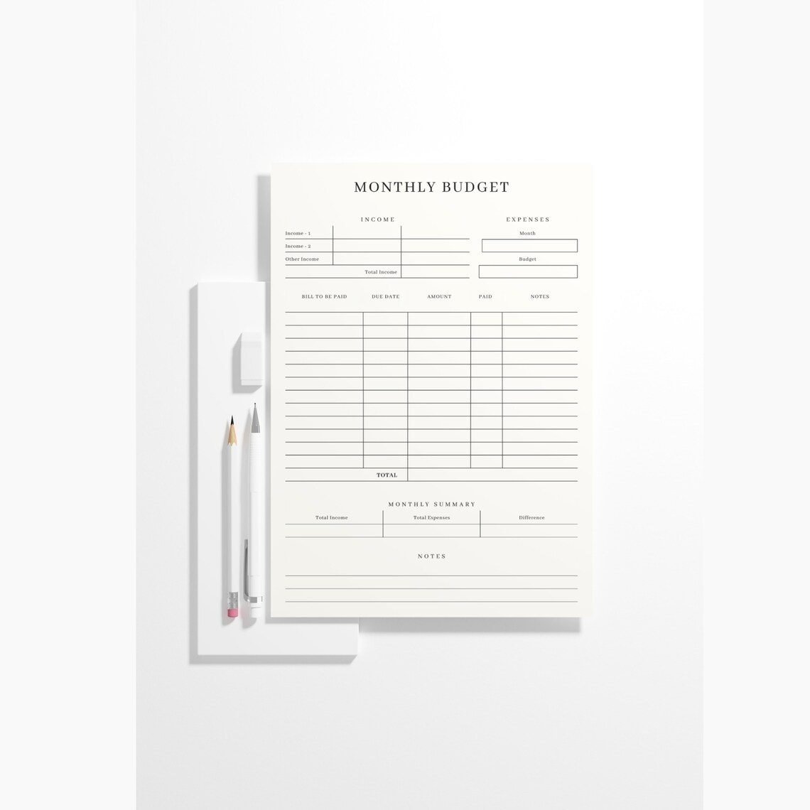 Monthly Budget Planner Printable Financial Journal Monthly Budget Sheet ...