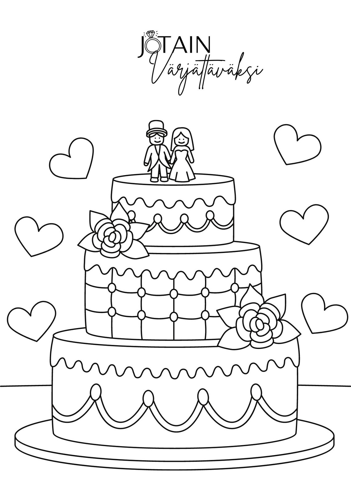 Lasten Värityskuvat Häät Hääpari Etsy