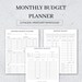 Monthly Budget Planner Printable Financial Journal Monthly Budget Sheet ...