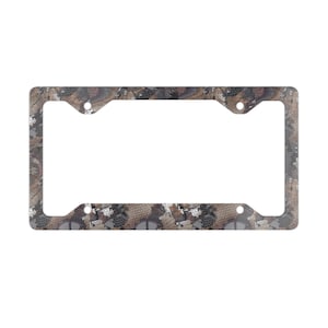 Camo Metal License Plate Frame In Optifade Timber Camo