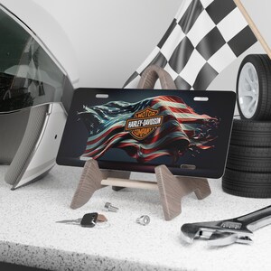Custom Vanity Plate Tag With American Flag