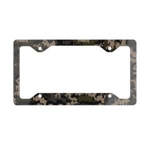 Camo Metal License Tag Plate Frame In Talus Camouflage