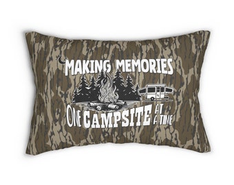 Camo Camping Spun Polyester Lumbar Pillow