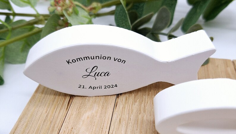 8er Set Deko Fische Tischdekoration mit/ohne Wunschname Konfirmation Kommunion Jugendweihe Firmung Deko personalisiert Bild 2