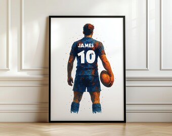 Personalised Rugby Wall Art Print Rugby Poster Boys Bedroom Decor Kids Bedroom Rugby Decor Rugby Player Gift For Brother Son