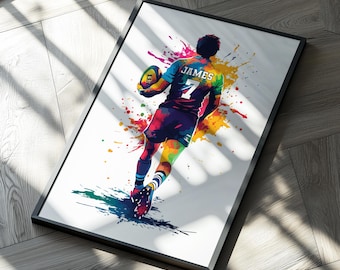 Personalised Rugby Wall Art Print Rugby Prints For Boys Bedroom Decor Rugby Bedroom Decor Rugby Player Gift For Son Brother Rugby Gifts