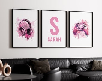 Personalised Gaming Wall Art Prints Personalised Gaming Prints Boys Bedroom Decor, Kid Bedroom Gamer Decor, Games Room Decor, Gamer Prints