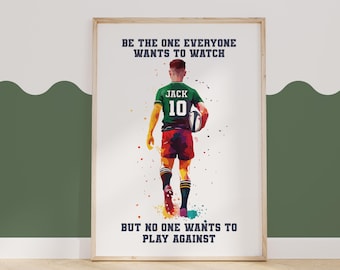 Personalised Rugby Wall Art Print Rugby Print For Boys Bedroom Decor Rugby Bedroom Decor Rugby Player Gift For Son Quote Rugby Gifts