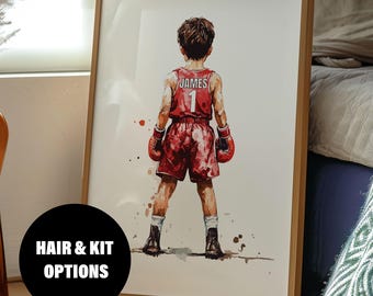 Personalised Boxing Wall Art Print, Personalised Boxing Print, Boxing Gift for Boys Bedroom, Gift for Boxer, Boxing Art, Boxing Poster