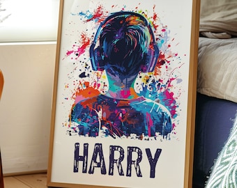 Gaming Prints Personalised Gaming Wall Art, Gaming Decor, Gamer Art, Teen Room Prints, Boys Bedroom Decor, Gamer Print, Video Games Room