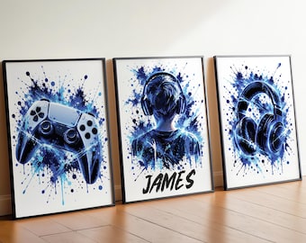 Personalised Gaming Prints For Games Room Boys Bedroom Decor Gamer Video Game Wall Art