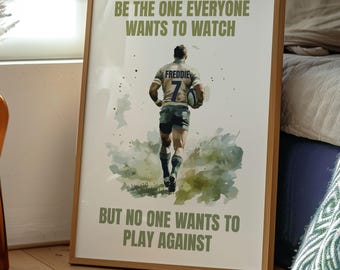 Personalised Rugby Wall Art Print, Personalised Rugby Poster Boys Bedroom Decor, Kids Bedroom Rugby Decor, Rugby Player Gift For Brother Son